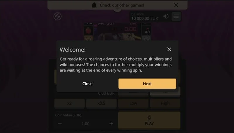 Lion Zama Fruits Bonus Spins – aktiv økt med klassiske fruktsymboler og 777